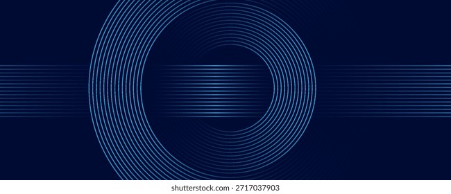 plano de fundo escuro abstrato com linhas e círculos brilhantes