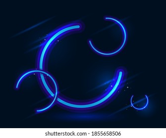 abstract dark background with glowing neon shapes