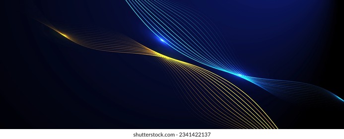 Abstract dark background with glowing wave. Technology hi-tech futuristic template. Vector illustration