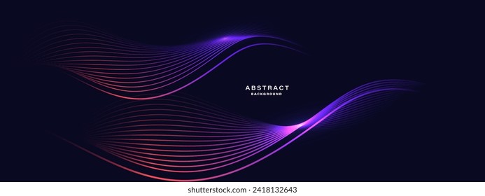 Resumen de fondo oscuro con onda brillante. Plantilla tecnológica futurista. Ilustración del vector