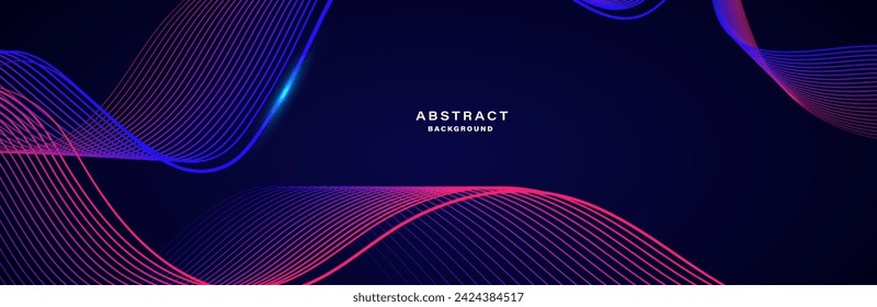 Abstract dark background with glowing wave. Technology hi-tech futuristic template. Vector illustration