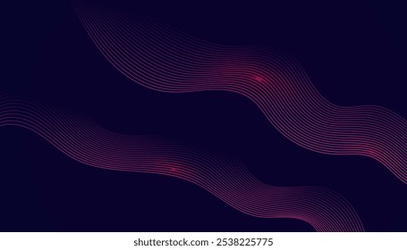 Abstractas fondo oscuro con onda brillante. Tecnología de Plantilla futurista de alta tecnología. Ilustración vectorial