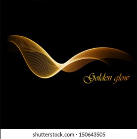 Abstract dark background with gold glow