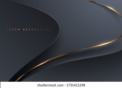 Abstract dark background with gold ribbon