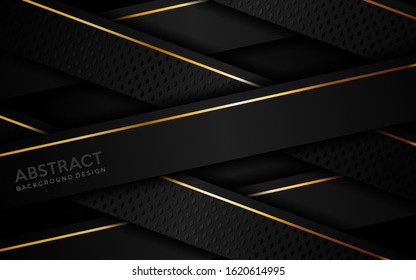 Abstract dark background with golden lines. Modern creative background designs.