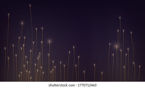 Abstrakter dunkler Hintergrund mit goldenen Linien oder Pflanzen.