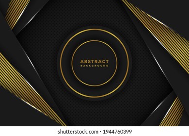 Abstract dark background with golden shapes