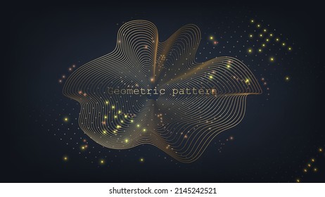 abstrakter dunkler Hintergrund mit goldener Welle. Luxusartikel. Vektorgrafik. Geeignet als Hintergrund, Abdeckung, Vorlage.