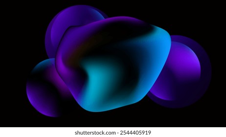ABSTRACT DARK BACKGROUND WITH GRADIENT MESH PURPLE BLUE SMOOTH LIQUID COLOR DESIGN VECTOR TEMPLATE GOOD FOR MODERN WEBSITE, WALLPAPER, COVER DESIGN 