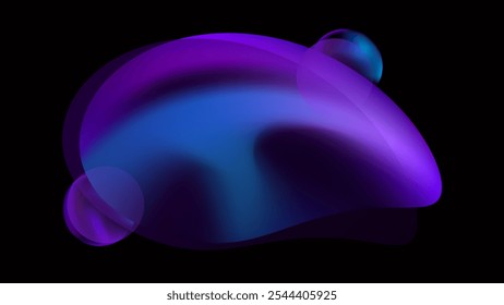 ABSTRACT DARK BACKGROUND WITH GRADIENT MESH PURPLE BLUE SMOOTH LIQUID COLOR DESIGN VECTOR TEMPLATE GOOD FOR MODERN WEBSITE, WALLPAPER, COVER DESIGN 