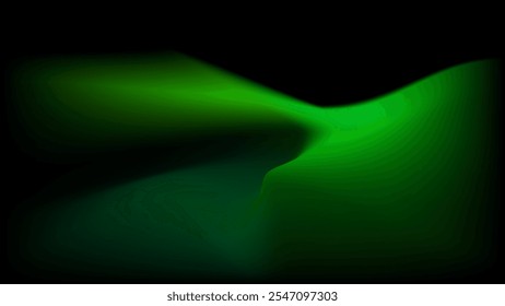 ABSTRACT DARK BACKGROUND WITH GRADIENT MESH GREEN SMOOTH LIQUID COLOR DESIGN VECTOR TEMPLATE GOOD FOR MODERN WEBSITE, WALLPAPER, COVER DESIGN 