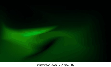ABSTRACT DARK BACKGROUND WITH GRADIENT MESH GREEN SMOOTH LIQUID COLOR DESIGN VECTOR TEMPLATE GOOD FOR MODERN WEBSITE, WALLPAPER, COVER DESIGN 