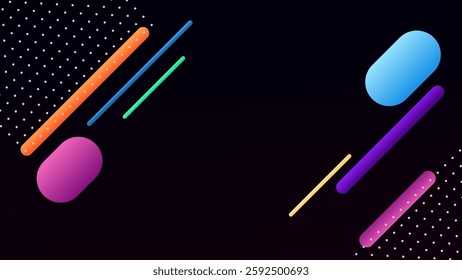 ABSTRACT DARK BACKGROUND GRADIENT SMOOTH LIQUID COLORFUL DESIGN WITH GEOMETRIC SHAPES VECTOR TEMPLATE GOOD FOR MODERN WEBSITE, WALLPAPER, COVER DESIGN 