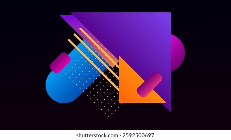 ABSTRACT DARK BACKGROUND GRADIENT SMOOTH LIQUID COLORFUL DESIGN WITH GEOMETRIC SHAPES VECTOR TEMPLATE GOOD FOR MODERN WEBSITE, WALLPAPER, COVER DESIGN 