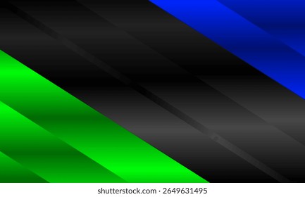 Abstrait, arrière-plan sombre avec des lignes vertes et bleues