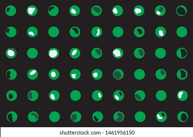 Abstract dark background with green circles. Horizontal. Vector. 