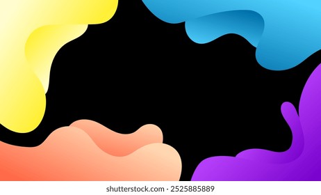FONDO OSCURO Abstractas CON FORMAS DIBUJADAS A MANO PLANTILLA DE VECTOR DE DISEÑO DE COLOR DEGRADADO PARA FONDO DE PANTALLA, DISEÑO DE PORTADA, DISEÑO DE PÁGINA DE INICIO