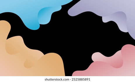 FONDO OSCURO Abstractas CON FORMAS DIBUJADAS A MANO PLANTILLA DE VECTOR DE DISEÑO DE COLOR DEGRADADO PARA FONDO DE PANTALLA, DISEÑO DE PORTADA, DISEÑO DE PÁGINA DE INICIO