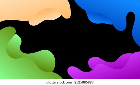FONDO OSCURO Abstractas CON FORMAS DIBUJADAS A MANO PLANTILLA DE VECTOR DE DISEÑO DE COLOR DEGRADADO PARA FONDO DE PANTALLA, DISEÑO DE PORTADA, DISEÑO DE PÁGINA DE INICIO