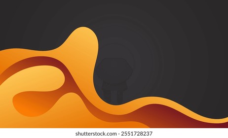 ABSTRACT DARK BACKGROUND WITH HAND DRAWN SHAPES GRADIENT GOLD ORANGE COLOR DESIGN VECTOR TEMPLATE FOR WALLPAPER, COVER DESIGN, HOMEPAGE DESIGN