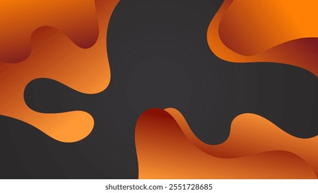 ABSTRACT DARK BACKGROUND WITH HAND DRAWN SHAPES GRADIENT COPPER ORANGE COLOR DESIGN VECTOR TEMPLATE FOR WALLPAPER, COVER DESIGN, HOMEPAGE DESIGN