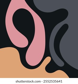 ABSTRACT DARK BACKGROUND WITH HAND DRAWN SHAPES COLORFUL FLAT DESIGN VECTOR TEMPLATE FOR WALLPAPER, COVER DESIGN