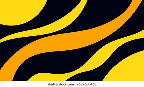 FONDO OSCURO Abstractas CON FORMAS ORGÁNICAS DIBUJADAS A MANO DISEÑO ONDULADO PLANTILLA PLANA DE VECTOR DE COLOR NARANJA PARA FONDO DE PANTALLA, DISEÑO DE CUBIERTA