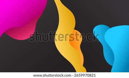 ABSTRACT DARK BACKGROUND WITH HANDDRAWN ORGANIC SHAPES  GRADIENT SMOOTH LIQUID ORANGE PINK BLUE COLOR DESIGN VECTOR TEMPLATE GOOD FOR MODERN WEBSITE, WALLPAPER, COVER DESIGN 