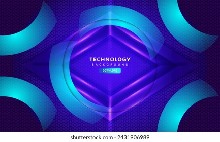 Abstract dark background with hexagonal shape purple color