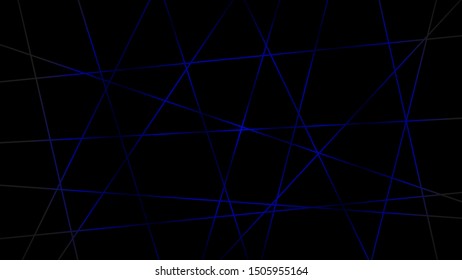 Abstract dark background of intersecting lines in blue colors