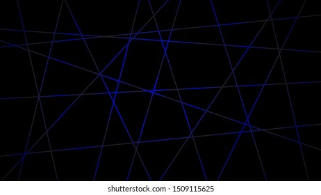 Abstract dark background of intersecting lines in blue colors