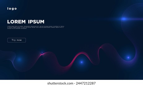Abstract dark background with luminous lines and highlights
