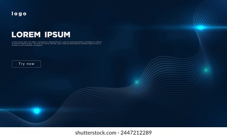 Abstract dark background with luminous lines and highlights