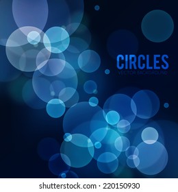 Abstract dark background with many transparent bubbles
