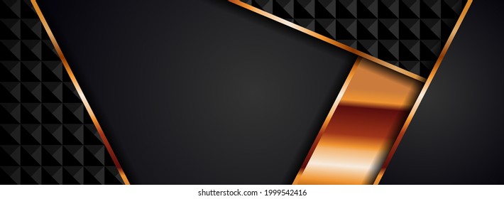 Abstrakter dunkler Hintergrund mit moderner Kombination aus Schwarz und Golden Element.