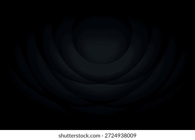 Fondo oscuro Abstractas con decoración moderna y futurista del efecto de sombra de onda 3D. Diseño dinámico de líneas circulares para cubiertas, Anuncio, folleto, presentación, certificado y Sitio web. EPS. 5