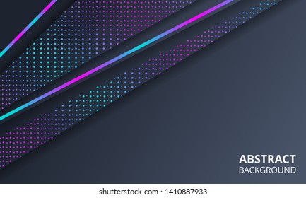 Abstract Dark Background With Neon Light suitable for Web Banner, Posters, Flyer, Cover, Technology Theme