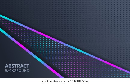Abstract Dark Background With Neon Light suitable for Web Banner, Posters, Flyer, Cover, Technology Theme