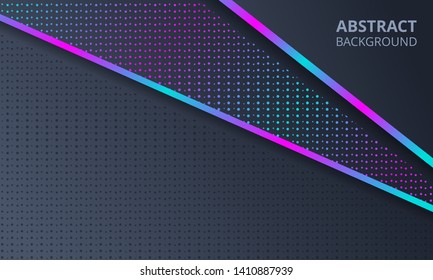 Abstract Dark Background With Neon Light suitable for Web Banner, Posters, Flyer, Cover, Technology Theme