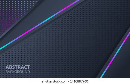 Abstract Dark Background With Neon Light suitable for Web Banner, Posters, Flyer, Cover, Technology Theme