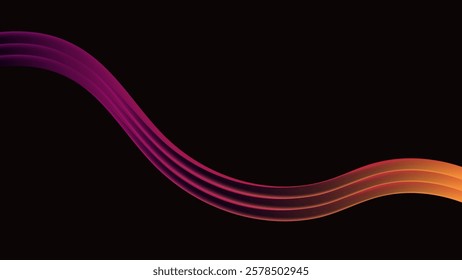 ABSTRACT DARK BACKGROUND ORANGE PINK GRADIENT SMOOTH LIQUID COLORFUL DESIGN WITH HAND DRAWN SHAPES VECTOR TEMPLATE GOOD FOR MODERN WEBSITE, WALLPAPER, COVER DESIGN 