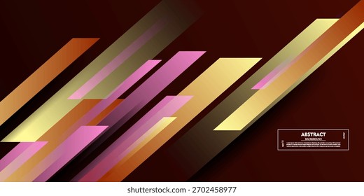Abstract dark background with orange and pink geometric pattern design. Simple overlapping arrows. EPS10 vector.