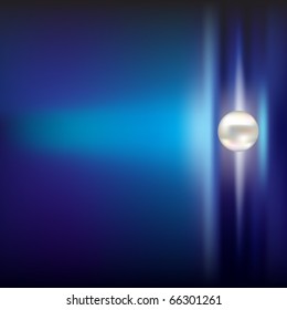 Abstract dark background with pearl on blue