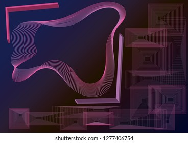 abstract dark background with pink lines