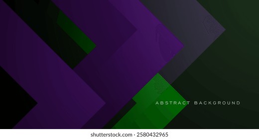 Abstract dark background with purple and green arrow element pattern. Cool design background. Eps10 vector