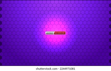 Resumen de fondo oscuro con hexágonos púrpura, tecnología, neón