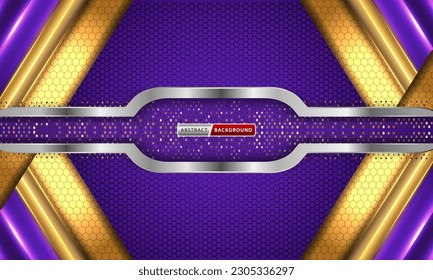 Abstrakter dunkler Hintergrund mit violetten Hexagonen, Technologie, Neon