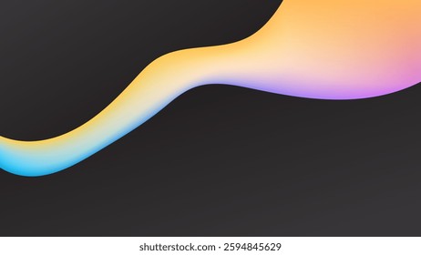 ABSTRACT DARK BACKGROUND PURPLE ORANGE GRADIENT SMOOTH LIQUID COLORFUL DESIGN WITH HAND DRAWN SHAPES VECTOR TEMPLATE GOOD FOR MODERN WEBSITE, WALLPAPER, COVER DESIGN 
