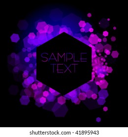 Abstract dark background with random transparent blue and pink cells