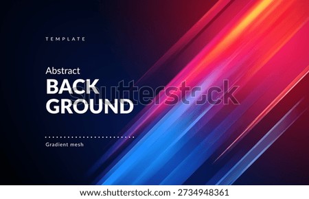 Abstract Dark Background with Red and Blue Light Rays. Diagonal Illumination Streaks. Backdrop for Branding, Web, Covers, Ad Banners, Presentations, Posters, Digital Design or Graphics. Vector image.